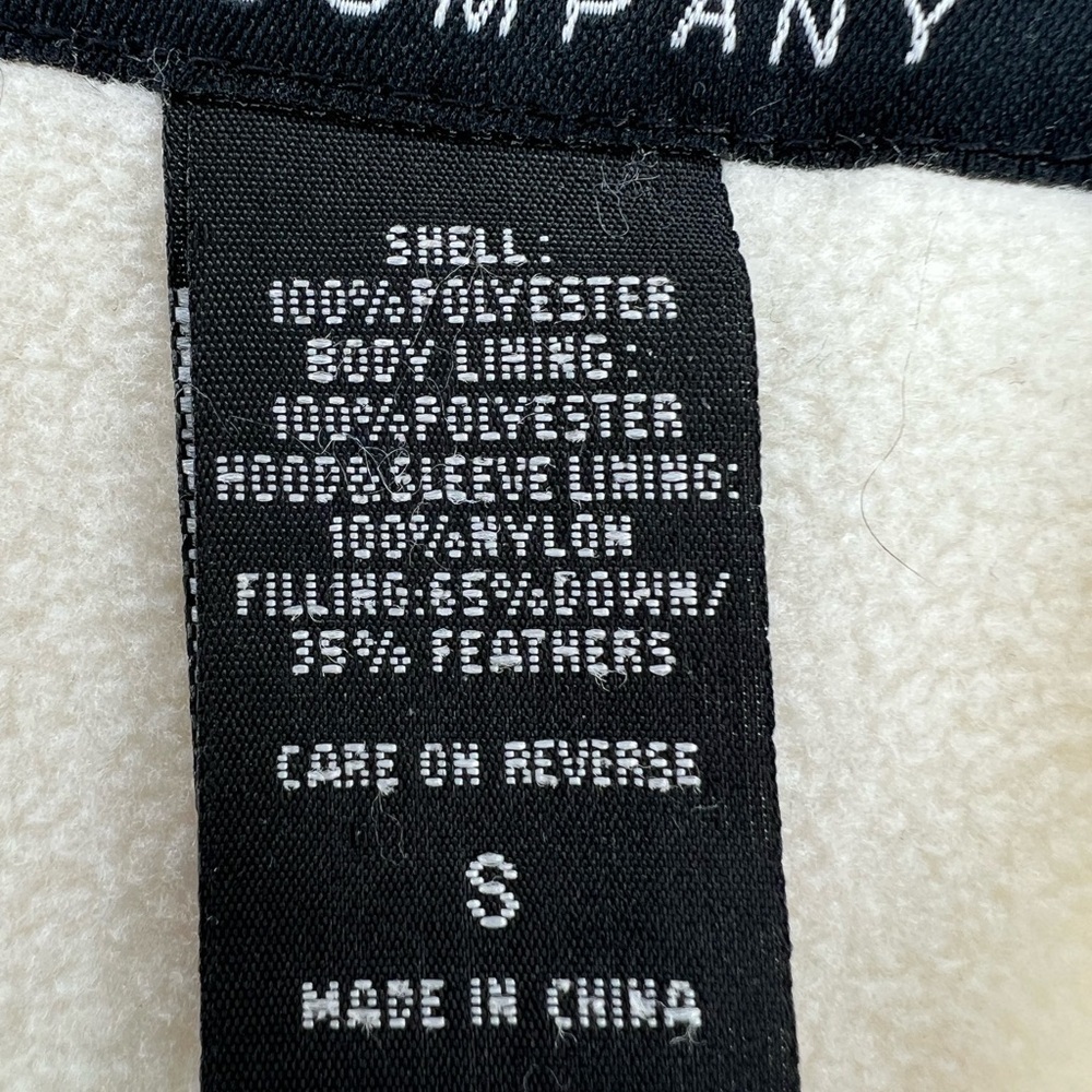 New York & Company Down Feather Filled Puffer Jacket Off White Womens Small. - Picture 7 of 10